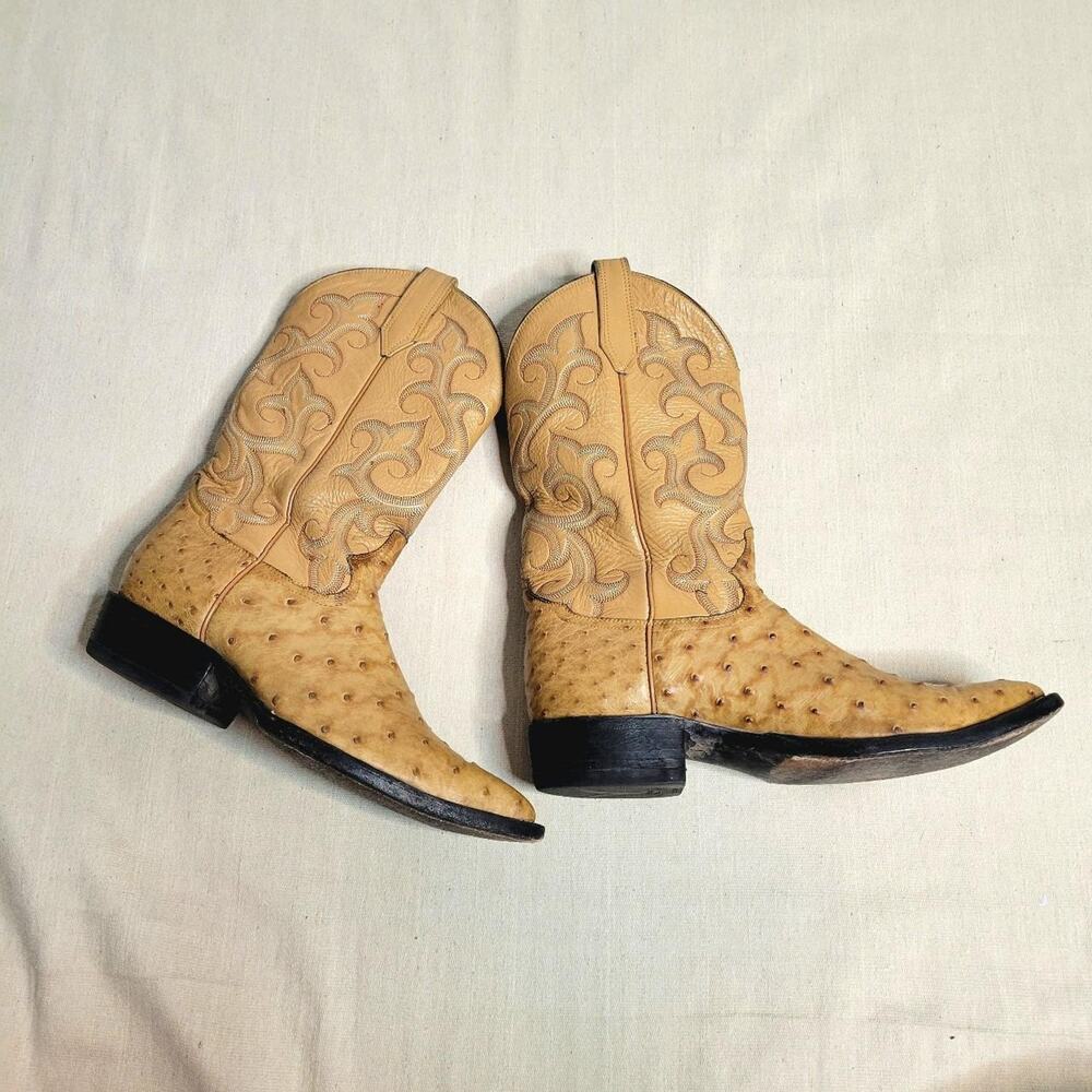 Ostrich Skin Western Boots Size 9.5